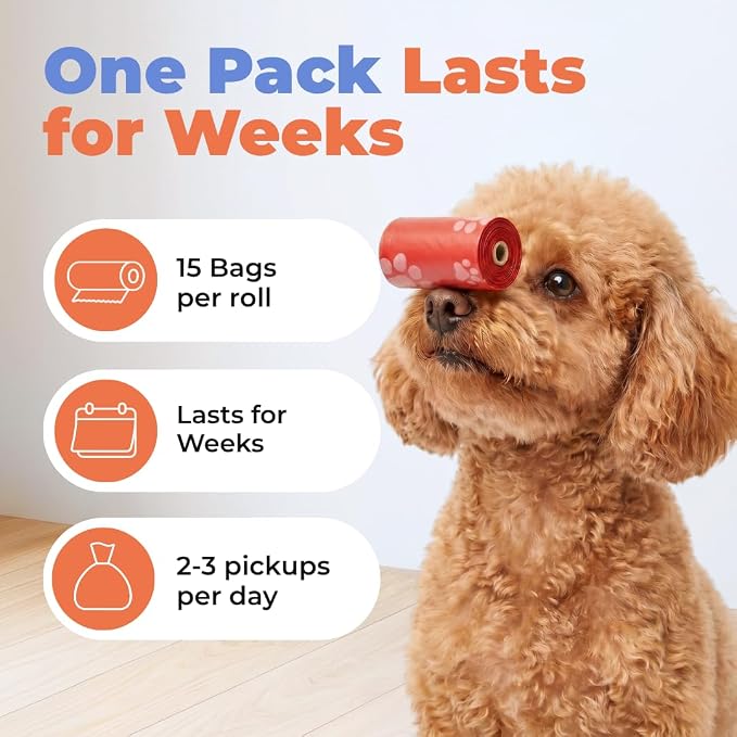 Best Pet Supplies Dog Poop Bags for Waste Refuse Cleanup, Doggy Roll Replacements for Outdoor Puppy Walking and Travel, Leak Proof and Tear Resistant, Thick Plastic - Assorted, 360 Bags