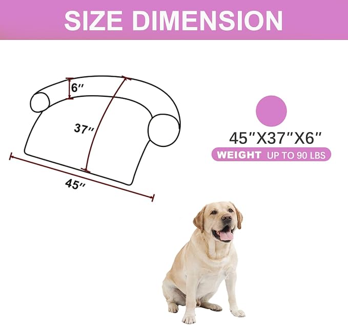 Luxurious Calming Dogs/Cats Bed Mats, Dog Pad Washable Removable Couch Cover, Plush Long Fur Mat for Pets, Waterproof Lining, Perfect for Small, Medium and Large Dogs and Cats (Pink, 45"x37")