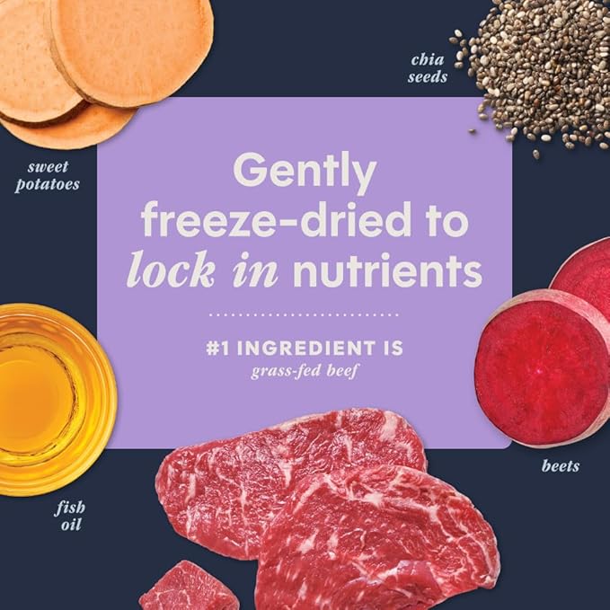 Instinct Raw Boost Mixers, Freeze Dried Cat Food Toppers with Functional Ingredients, Grain Free, Real Beef - Multivitamin for Adults, 5.5 oz Bag