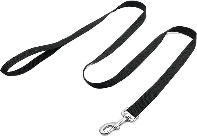 Strong Nylon Dog Leash, 5 FT Long Dog Leashes for Medium Large Dogs (5FT, Black)