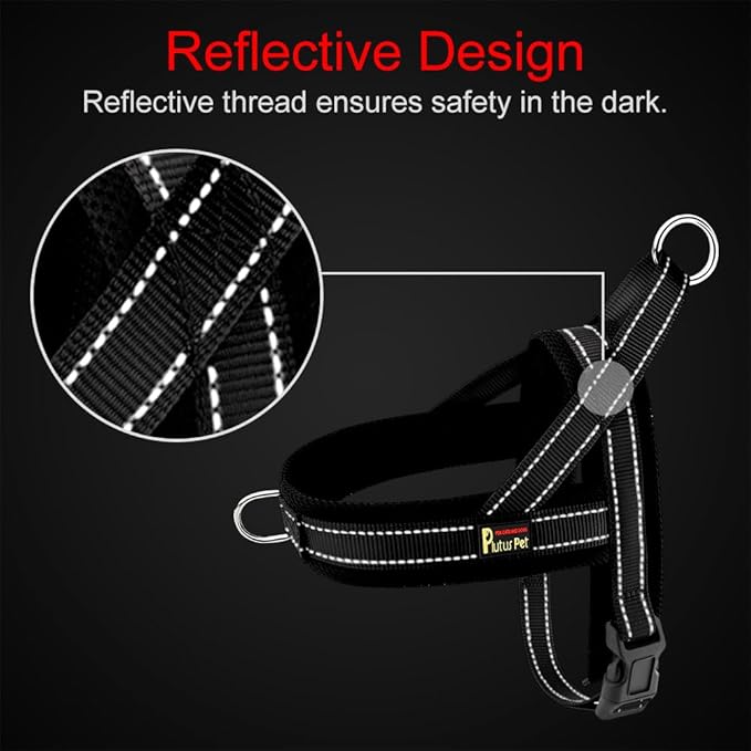 Plutus Pet No Pull Dog Harness with Breathable Mesh Padded, Adjustable Reflective Escape Proof Dog Harness, Quick Fit Dog Vest Harness for Small Medium Large Dogs(L, Chocolate)