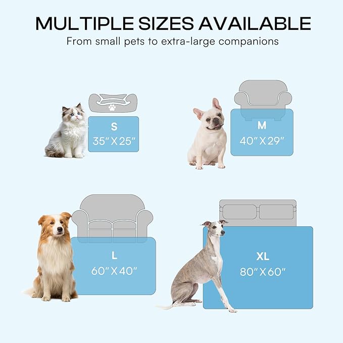Luciphia Premium Cooling Dog Blanket Washable Q-MAX>0.5 Small Medium Large Pet Mat Puppy Cat Self-Cooling Soft Breathable Calming Throw for Sofa Crate Bed (Light Grey,60x80 inches)
