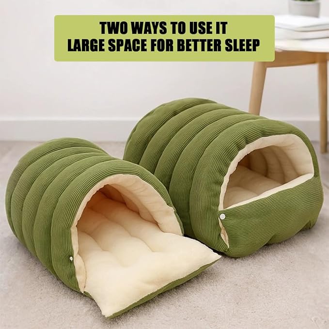 Cozy Monster Cat Bed, Niopets Cave Style Pet Bed, Warm Cats Tent Nest for Sleeping & Lounging, Removable and Washable Winter Closed-Off Cat Bed, Cute House for Small Dogs and Pets (C, Small)
