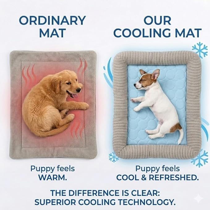 Dog Cooling Mat for Summer, Self Cooling Ice Silk Pet Bed Mat for Crate, Sofa & Car Seats, Breathable Washable Pressure Activated Cool Pad for Small, Medium, Large Dogs and Cats (Pink Mat, Large)