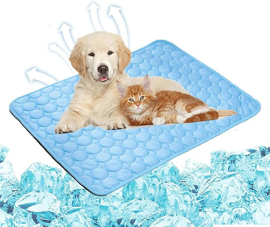 Pawlab Cooling Mat,Pawlab Cooling Mat for Dogs,King Size Self Cooling Mattress (Blue, Medium)