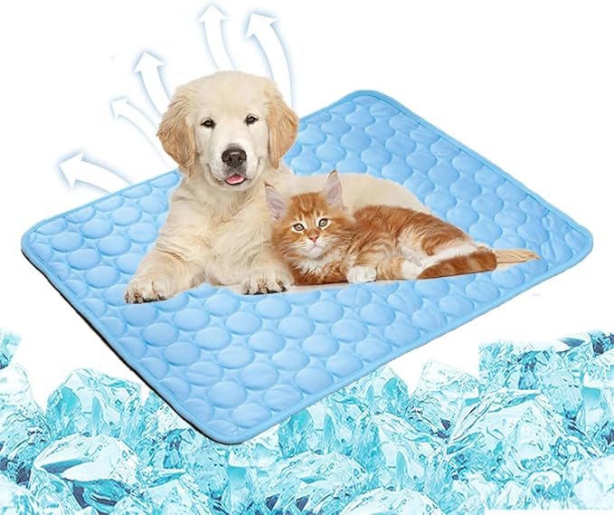 Pawlab Cooling Mat,Pawlab Cooling Mat for Dogs,King Size Self Cooling Mattress (Blue, Small)