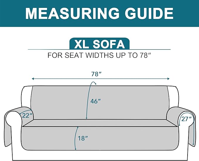Turquoize 100% Waterproof Sofa Covers Couch Cover Sofa Cover for Dogs Couch Protector Triple Non-Slip Sofa Slipcover for 3 Cushion Couch Furniture Protector for Pets, Kids,Dog (XL Sofa 78", Sage)