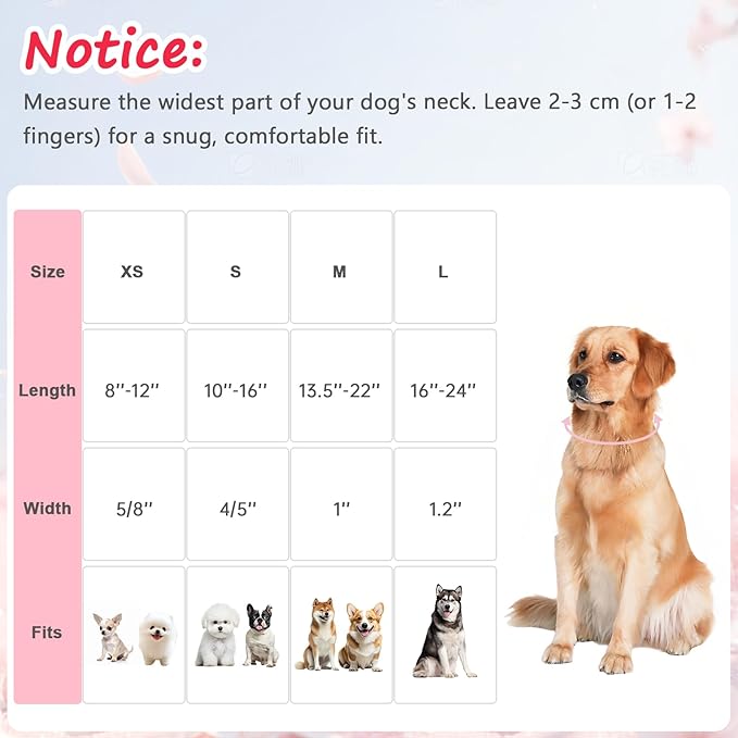 Strawberry Dog Collar, Cute Pink Dog Collars for Large Dogs, Sweet Fresh Style Pet Collar Large Dog Collars, Puppy Collar with Quick Release Buckle for Girl Boy Dog-L