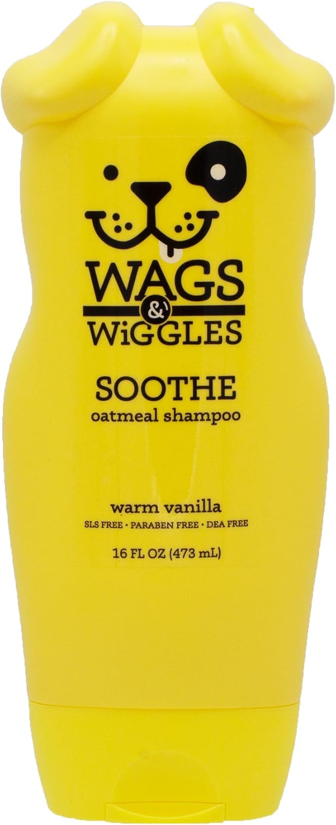 Wags & Wiggles Soothe Oatmeal Dog Shampoo - Warm Vanilla Scent, pH-Balanced Colloidal Oatmeal Formula for Dogs with Dry, Itchy, or Sensitive Skin, SLS and Paraben Free, 16 Fl Oz