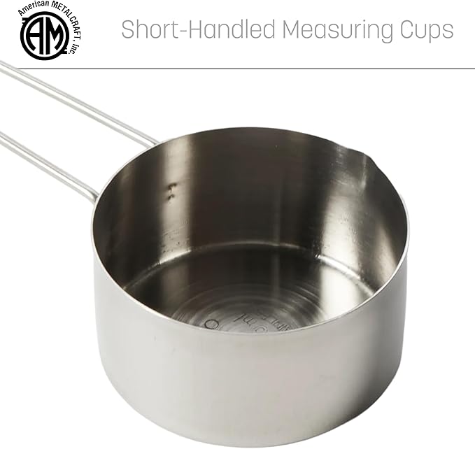 American METALCRAFT, Inc. MCW75 3/4 Stainless Steel Measuring Cup, 3/4-Cup, Silver, 1 Count (Pack of 1)