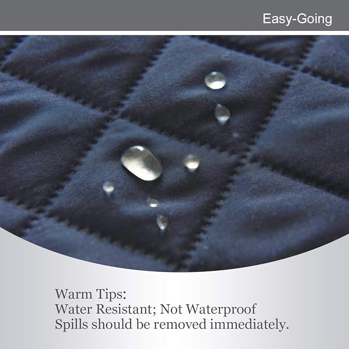 Easy-Going 4 Seater Sofa Slipcover Reversible Sofa Cover Water Resistant Couch Cover with Foam Sticks Elastic Straps Furniture Protector for Pets Children Dog Cat (XX-Large, Dark Blue/Light Blue)