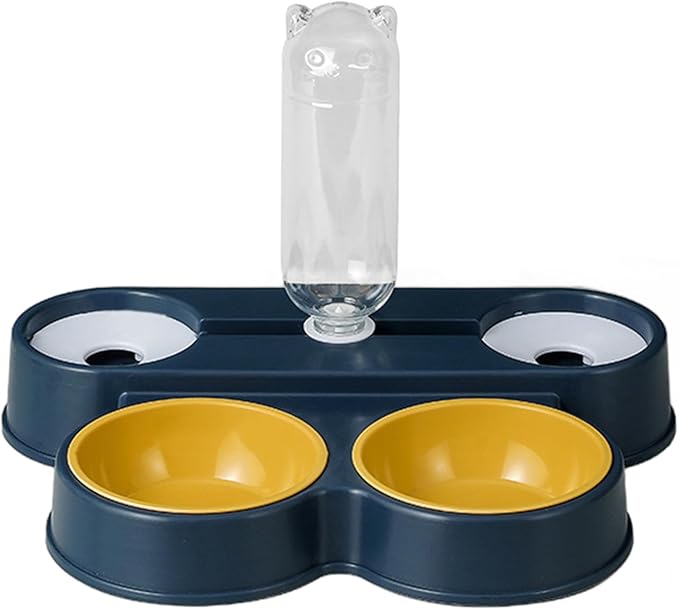 Dogs Bowl Automatic Cats Food Bowl 4 in 1 Pet Food Feeders with Automatic Water Bottle Bowl Double Bowl Dog Feeder Toy