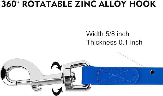 Waterproof Long Leash Durable Dog Recall Training Lead Great for Outdoor Hiking, Training, Yard, Beach and Swimming (Blue, 30ft)
