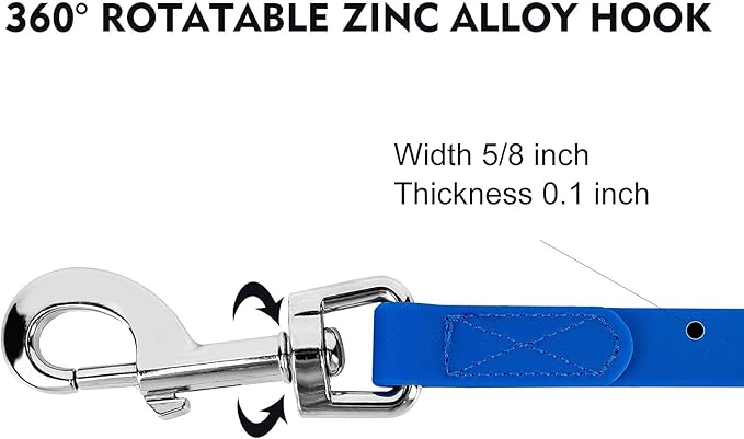 Waterproof Long Leash Durable Dog Recall Training Lead Great for Outdoor Hiking, Training, Yard, Beach and Swimming (Blue, 15ft)