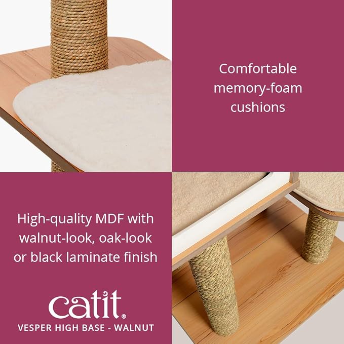 Vesper Cat Tree, High Base, Walnut, 52045
