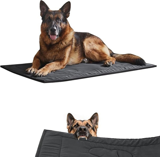 Chew Proof Dog Crate Pad - Indestructible Durable Dog Bed for Aggressive Chewers, Machine Washable & Waterproof Indoor Outdoor Tough Kennel Pad for Small Dogs (Small (18"x29"))
