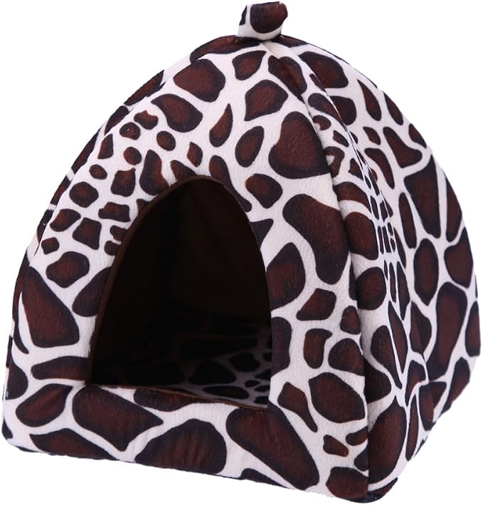 Strawberry Plush Pets House Washable Pets Cave Sofa Half-Closed Fluffy Dogs Room Soft Puppy House for Winter Indoor