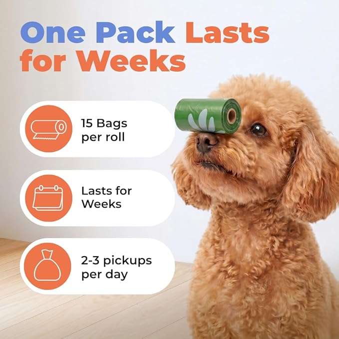 Best Pet Supplies Dog Poop Bags for Waste Refuse Cleanup, Doggy Roll Replacements for Outdoor Puppy Walking and Travel, Leak Proof and Tear Resistant, Thick Plastic - Green (Unscented), 600 Count
