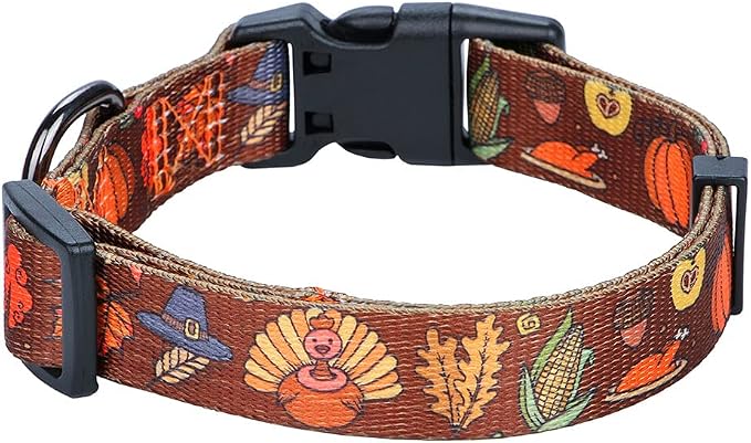 Fall Halloween Thanksgiving Dog Collars Large Size