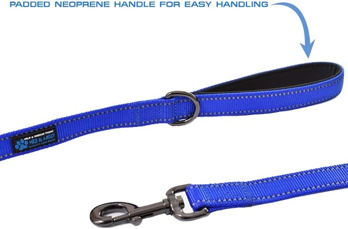 Max and Neo Double Handle Traffic Dog Leash - Reflective, Donates to Dog Rescue (Orange, 6 FT)