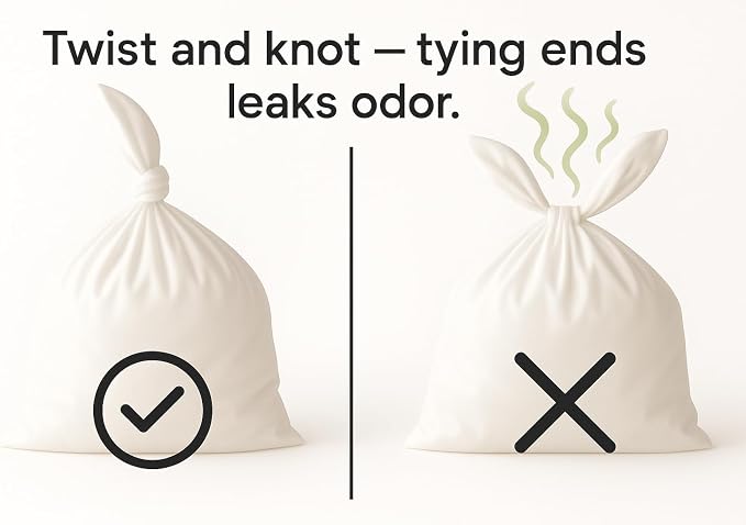 BOS Amazing Odor Sealing Disposable Bags, for Pet Waste (for small dogs) or Any Sanitary Product Disposal - Durable and Unscented[Size: XXS, Color: White] (200 count, Pack of 1) (200 Bags)