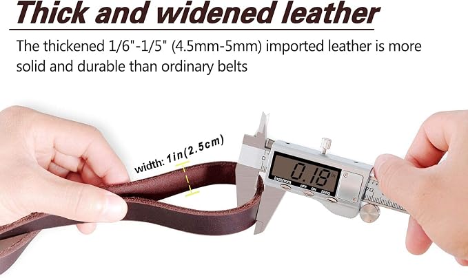 LWBMG Leather Dog Leash - 6ft x 1 inch, Heavy Duty, Braided, Comfortable for Large, Medium & Small Dogs