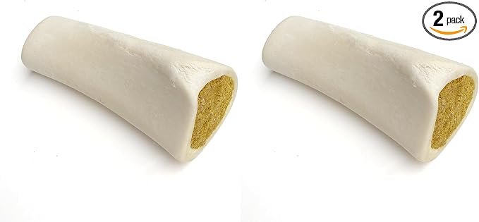 Cadet Stuffed Shin Bone, Long-Lasting Dog Chew Bones for Aggressive Chewers, High-Protein Filled Bone Dental Chew for-Dogs, Bacon & Cheese Flavor Filling, 5-6" for Large Dogs (Pack of 2)