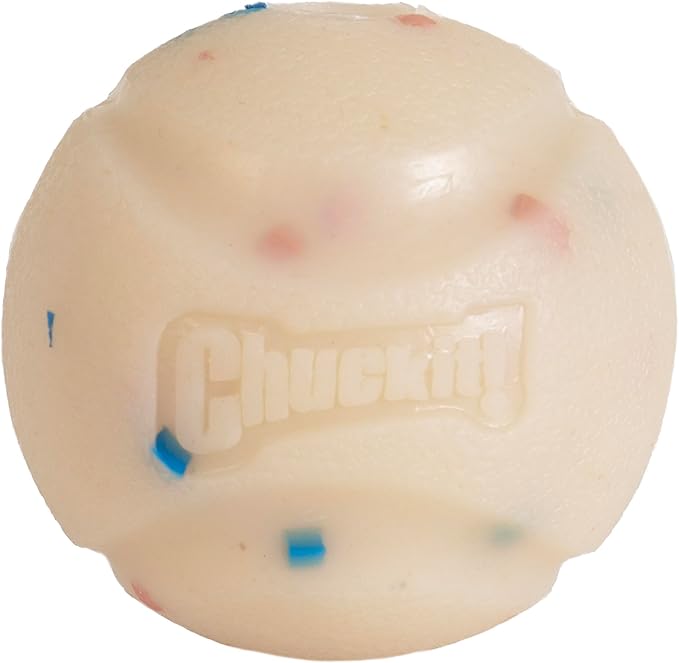 Chuckit! Birthday Fetch Ball, Medium (2.5 Inch Diameter), for Dogs 20-60 lbs, Pack of 12