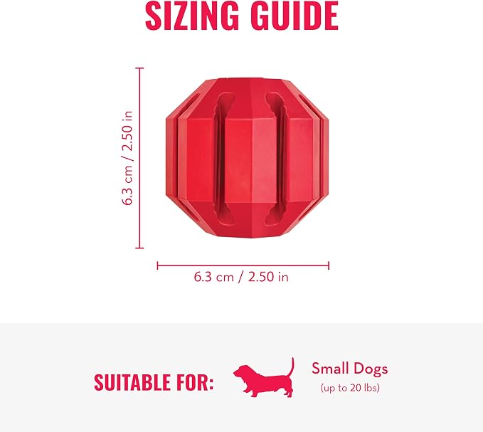 KONG Stuff-A-Ball - Durable Chew Toy for Dogs - Natural Rubber Dog Toy for Dental Health - Pet Toy for Chewing & Teeth Cleaning - Stuffable Toy for Dog Treats & Snacks - for Small Dogs