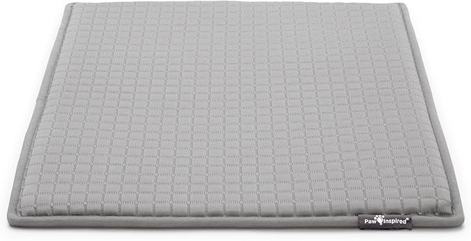 Paw Inspired Cooling Orthopedic Crate Pad for Dogs and Cats, Washable Memory Foam Dog Cooling Mat (23x17 Inch XS/Small Size for 24 Inch Kennel, Gray)