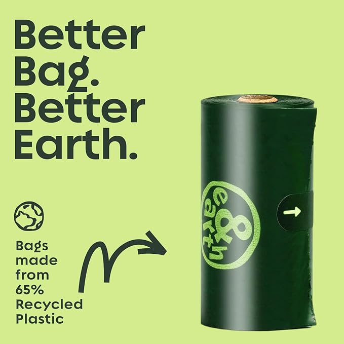 &earth Poop Bags for Dogs, Leak-Proof, Extra Thick, Fig-Scented Waste Bag Refill Rolls, 9x13 Inch, 120 Count
