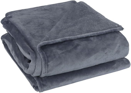 uxcell Flannel Fleece Blanket Full Size - Soft Lightweight Plush Microfiber Bed Blanket for Sofa or Couch, Machine Washable Blankets Fleeces, Dark Gray 70x78 Inch