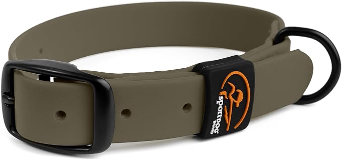 SportDOG Rugged Utility Collar – Waterproof and Stink-Proof – Premium Soft-Touch Material – Stress-Tested, Durable Hardware – Silicon Strap Keeper – Moss Green – Medium
