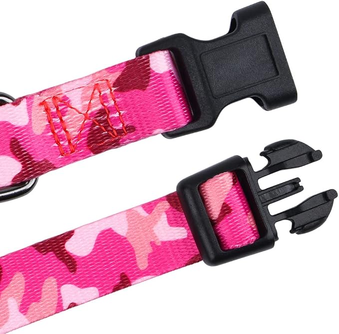 Dog Collar Special Design Personalized Soft Collars Pink Camo Medium