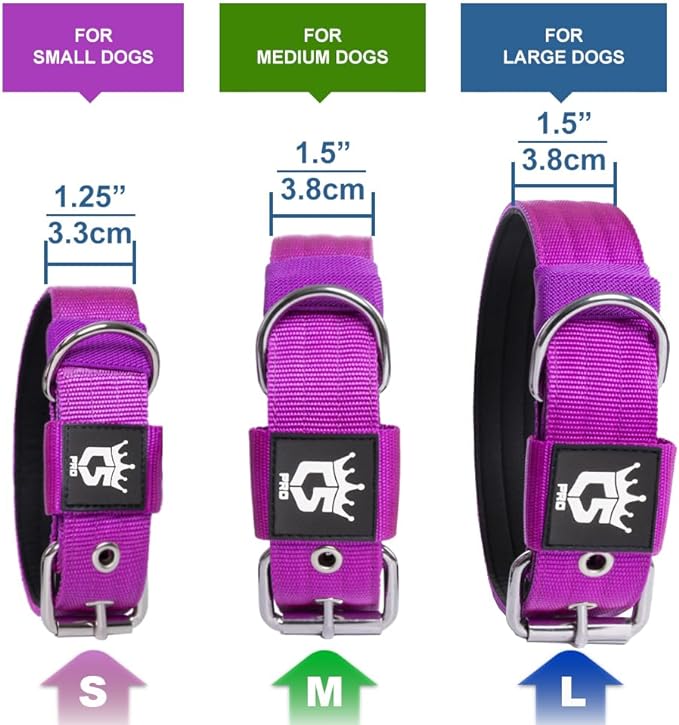 TSPRO Tactical Dog Collar 1.25 Inch Wide Thick Dog Collars with Heavy Duty Metal Buckle, Durable, Strong, Adjustable for Small Dogs (Christmas Red S)