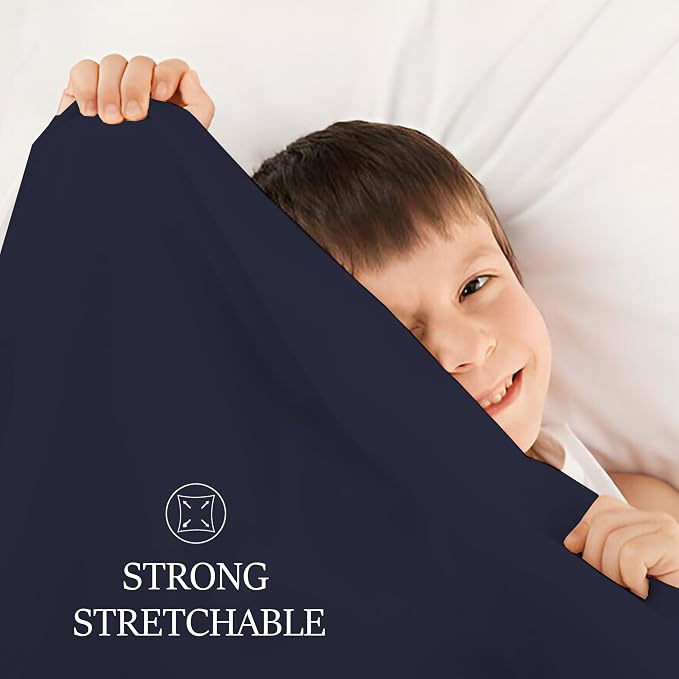 Sensory Bed Sheet for Deep Pressure Therapy – Spandex Bed Sheet – Sensory Compression Blanket for ADHD, Autism – Breathable & Hypoallergenic, Navy, Full Size