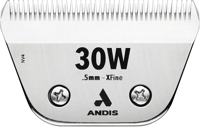 Andis 561462 ceramicEDGE Detachable Wide Blade #30W – Stainless Steel Pet Clipper Blade, XFine Cut, Professional Grooming Performance