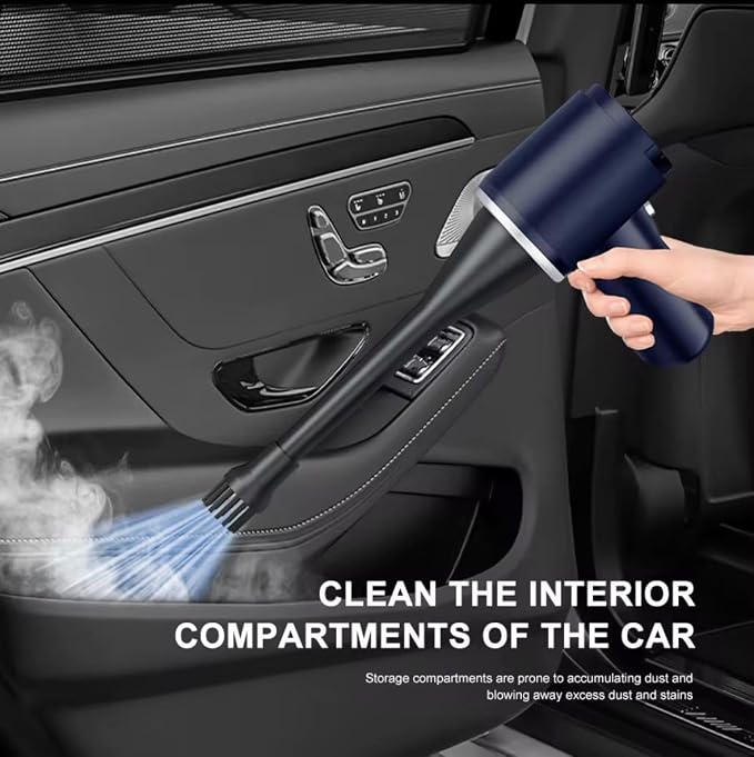 Cordless Handheld Car Vacuum Cleaner, Portable Rechargeable Mini Vacuum & Air Duster, HEPA Filter, USB-C Charging, Lightweight Cleaner for Car Interior, Keyboard, Desk, Sofa, Pet Hair, Black
