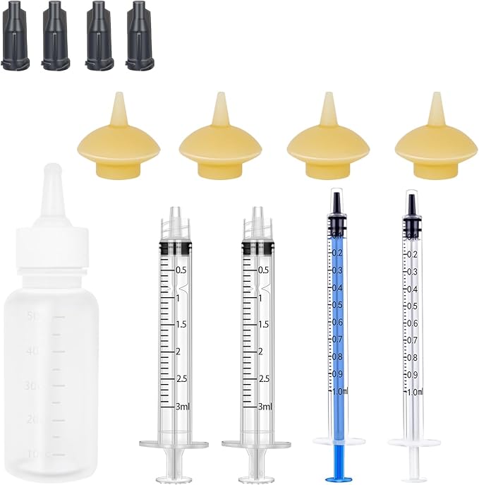 Mini Pet Feeding Bottle and Syringes with Nipples for Small Cat Dog Animals (Model 4)