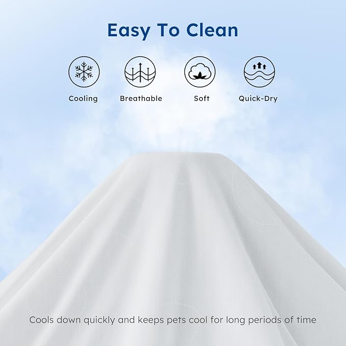 ZOMISIA Cooling Blanket for Large Dogs - Washable Dog Cooling Mat for Hot Weather, Travel Soft Pet Summer Essentials, Blue, 40"x50"
