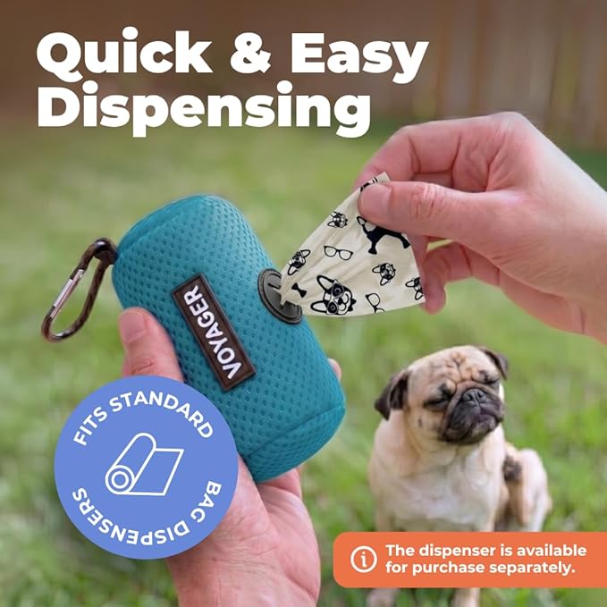Best Pet Supplies Dog Poop Bags for Waste Refuse Cleanup, Doggy Roll Replacements for Outdoor Puppy Walking and Travel, Leak Proof and Tear Resistant, Thick Plastic - White, 240 Bags