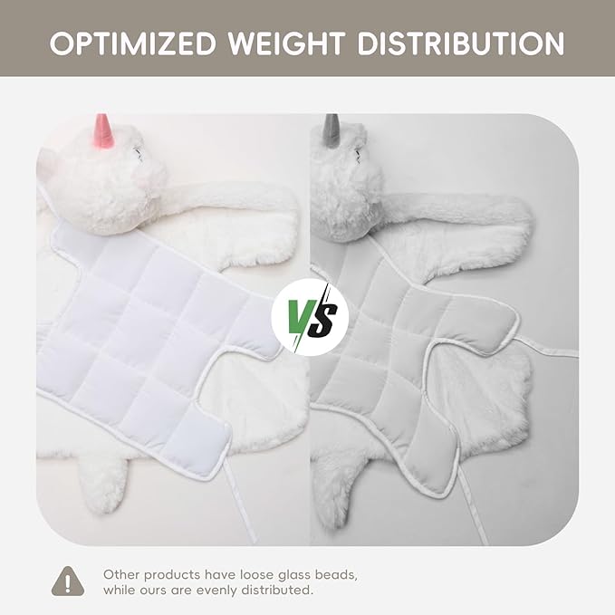 L'AGRATY Weighted Lap Pad for Kids 7 lbs, Sensory Needs Weighted Stuffed Animals Lap Blanket Soft Plush Hugging Sensory for Kids Teen Adults Removable Washable Cover