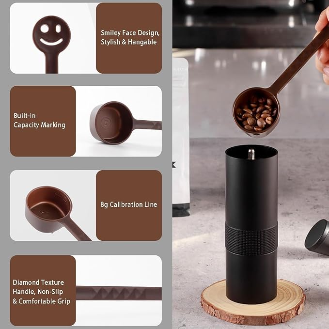 Ouliget Long Handle Coffee Scoop,10g Plastic Measuring Spoon for Coffee Protein Powder Pet Food Spices Milk Powders Sugar,4 Pieces