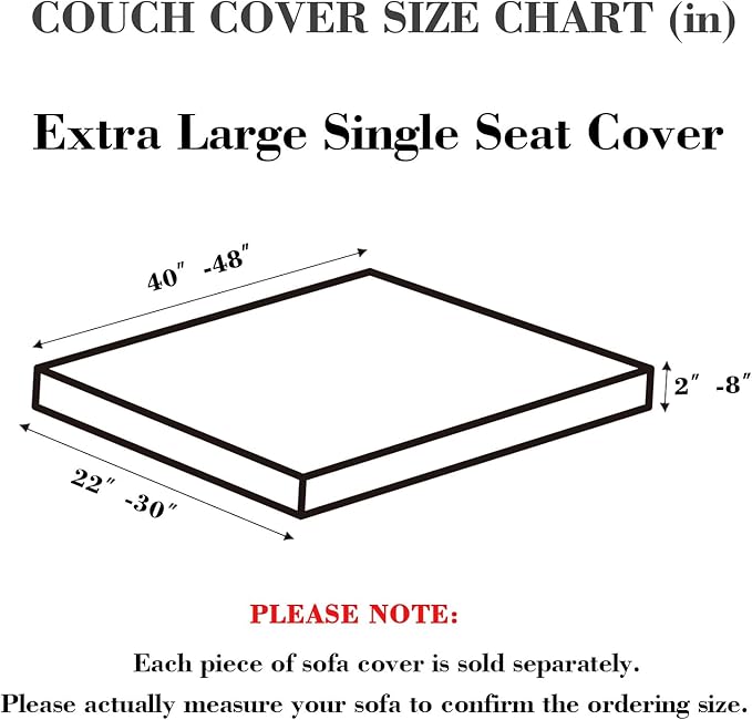 Sofa Covers Couch Covers for Sofa Pet Friendly Couch Cushion Covers Universal Sofa Covers Washable Stretch Slipcovers for Sectional Sofa (Texture Light Gray,Extra Large Single Seat Cover)