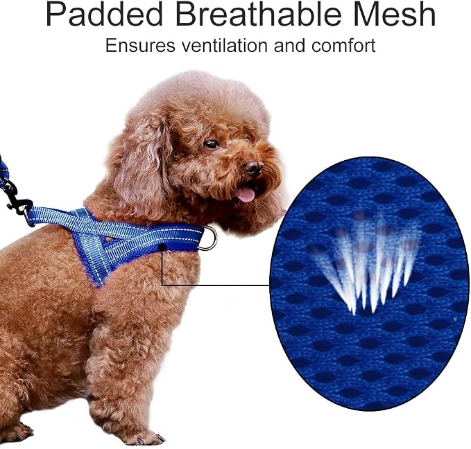 Plutus Pet No Pull Dog Harness with Breathable Mesh Padded, Adjustable Reflective Escape Proof Dog Harness, Quick Fit Dog Vest Harness for Small Medium Large Dogs(S, Navy Blue)