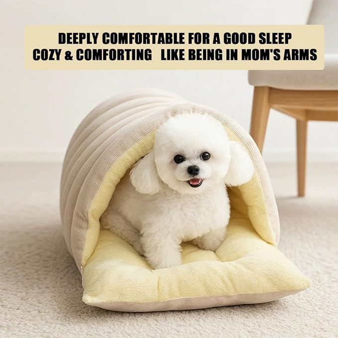 Cozy Monster Cat Bed, Niopets Cave Style Pet Bed, Warm Cats Tent Nest for Sleeping & Lounging, Removable and Washable Winter Closed-Off Cat Bed, Cute House for Small Dogs and Pets (H, Large)