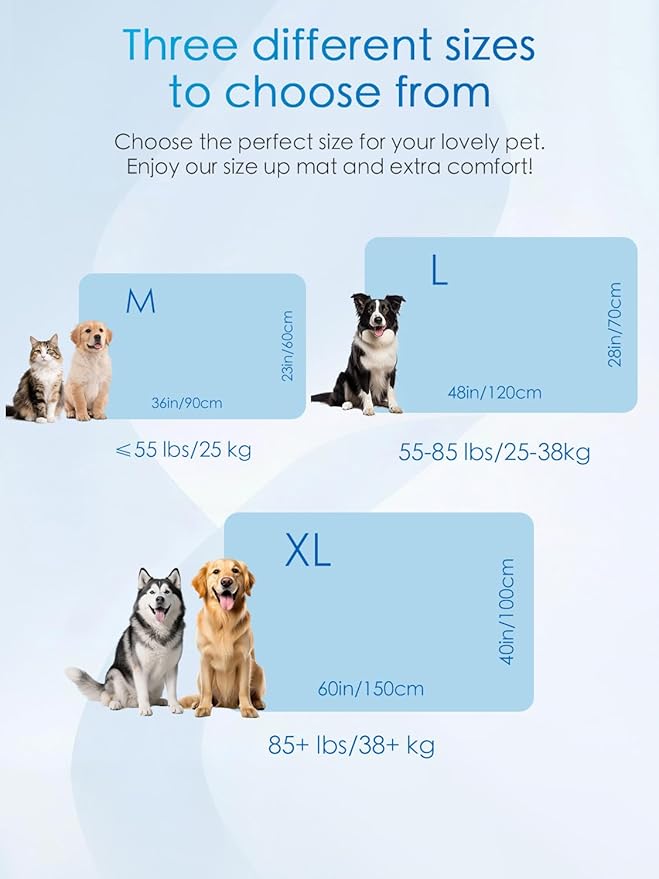 BECEMURU Dog Cooling Mat, Q-MAX＞0.46 Thickened Breathable Cold Pad for Summer Active Dog, 48"x28" Portable Washable Kennel Crate Pet Bed, Rapid Cooling Durable Non-Gel Blue