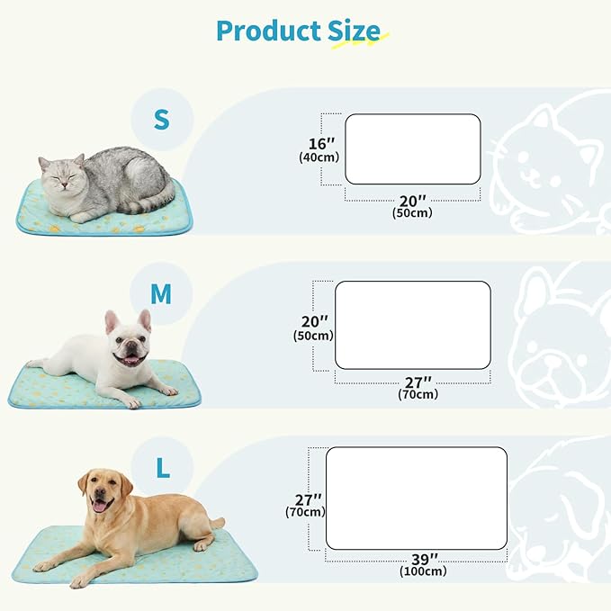 NWK Pet Cooling Mat -Q-Max>0.345 Ice Silk Cooling Mat for Dogs & Cats Portable & Washable Pet Cooling Blanket, Car Seats, Beds for Summer (Green Fruit, 20'' X 16'' X 0.3'')