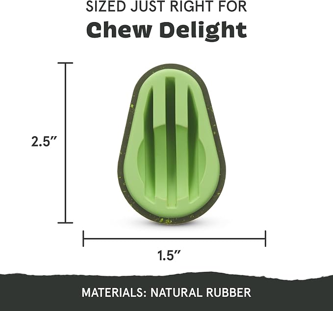 Barkbox Avocadoggo Dog Toy | Natural Rubber, Wobble Shape, Perfect for Peanut Butter & Dishwasher Safe | Dog Toy for Aggressive Chewers