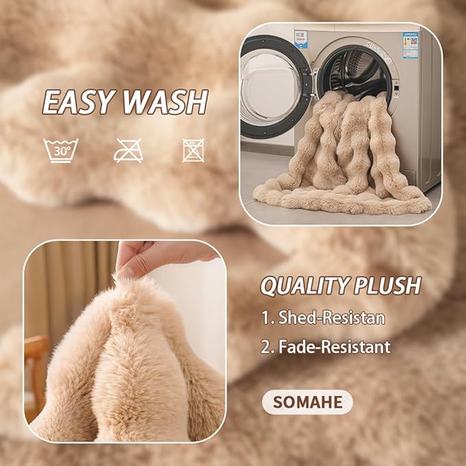 SOMAHE Dog Blanket, Reversible Sherpa & Bubble Fleece Pet Throw, Ultra-Soft Plush for Medium Dogs, Machine Washable, Anti-Static, Warm & Cozy, 39"×31" Inch Coffee